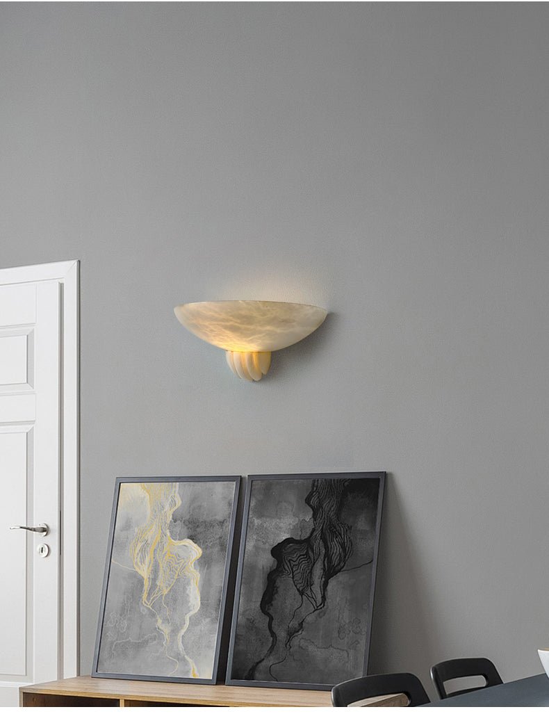 Rare Alabaster-Wandleuchte