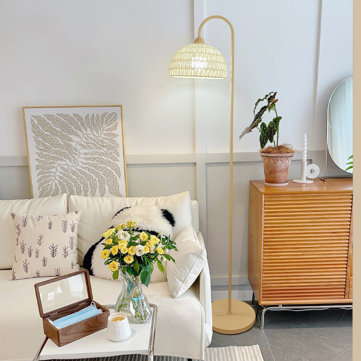 Tor Minimalistische Stehleuchte Beige