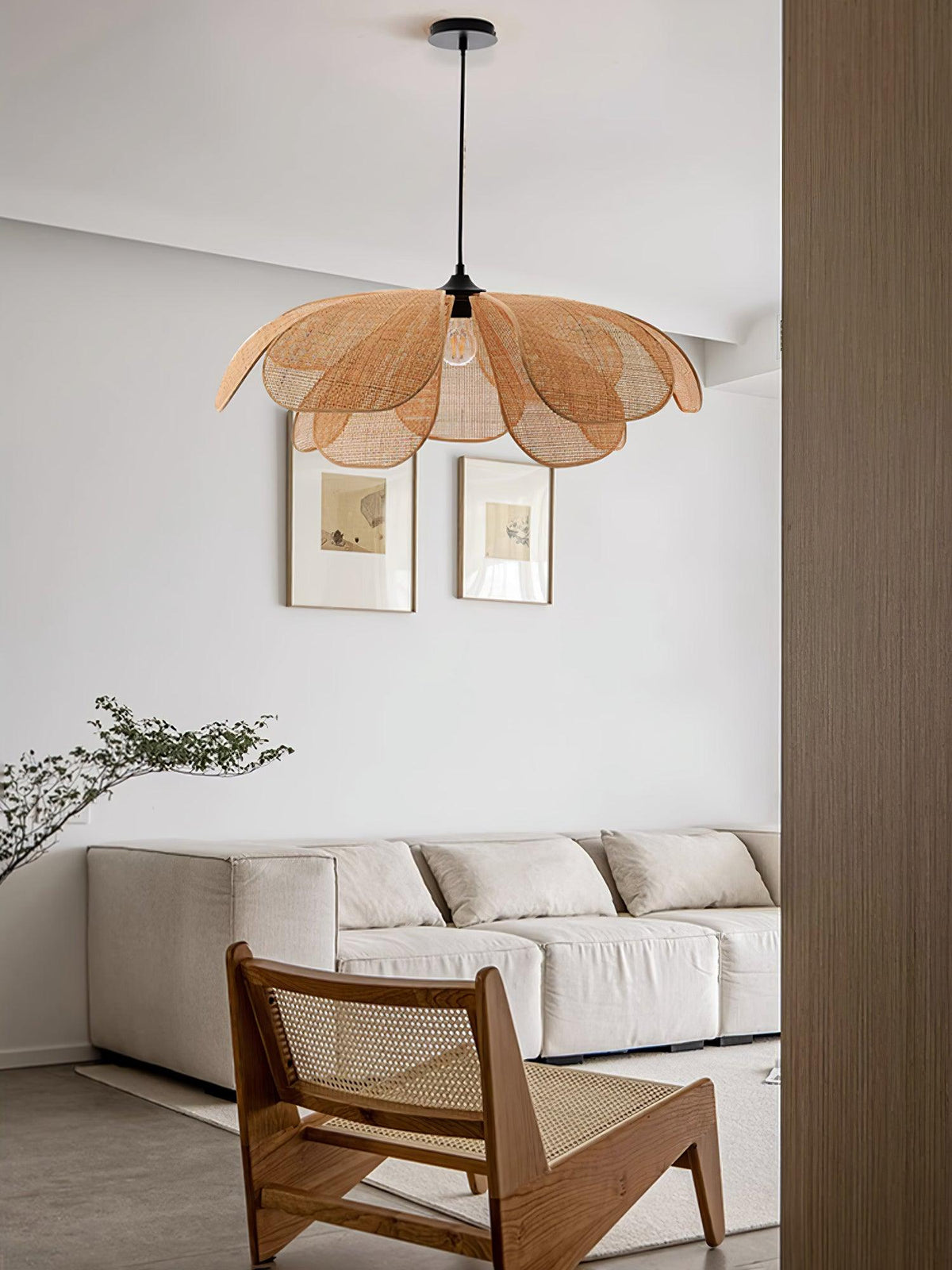 Petaral Rattan Retro Pendelleuchte