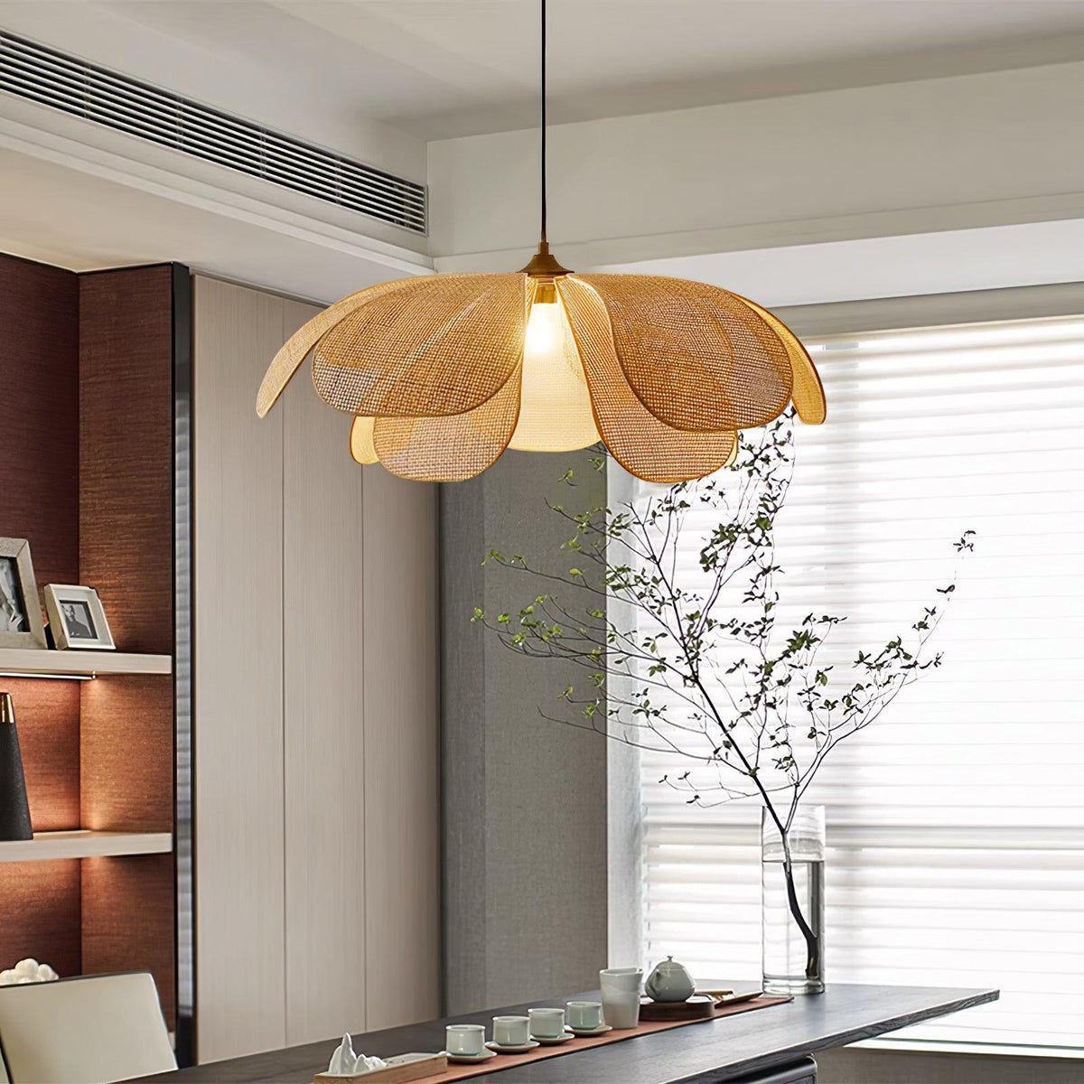 Petaral Rattan Retro Pendelleuchte