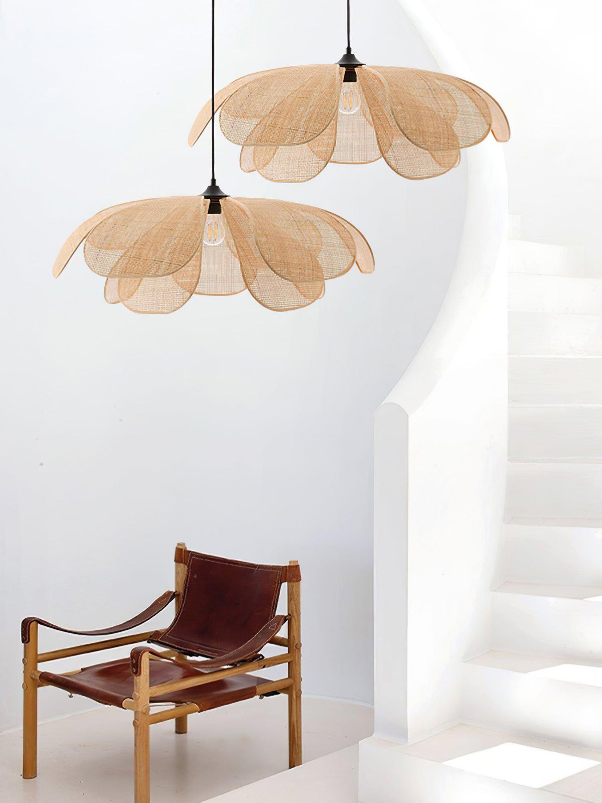 Petaral Rattan Retro Pendelleuchte