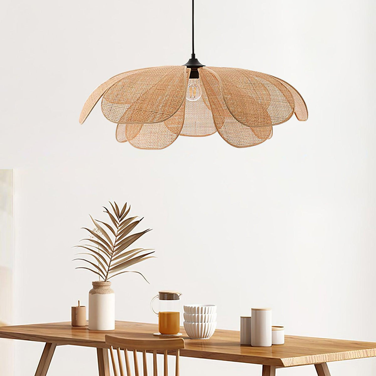 Petaral Rattan Retro Pendelleuchte