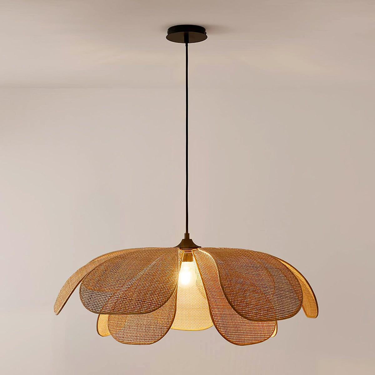 Petaral Rattan Retro Pendelleuchte