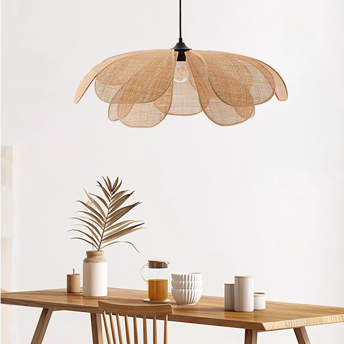 Petaral Rattan Retro Pendelleuchte