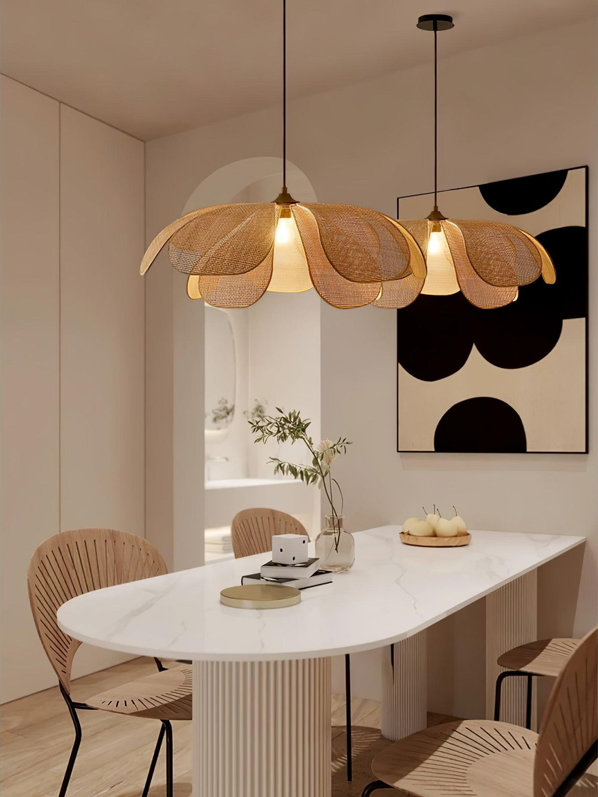Petaral Rattan Retro Pendelleuchte