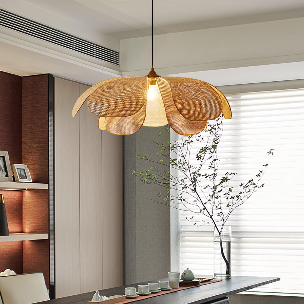 Petaral Rattan Retro Pendelleuchte