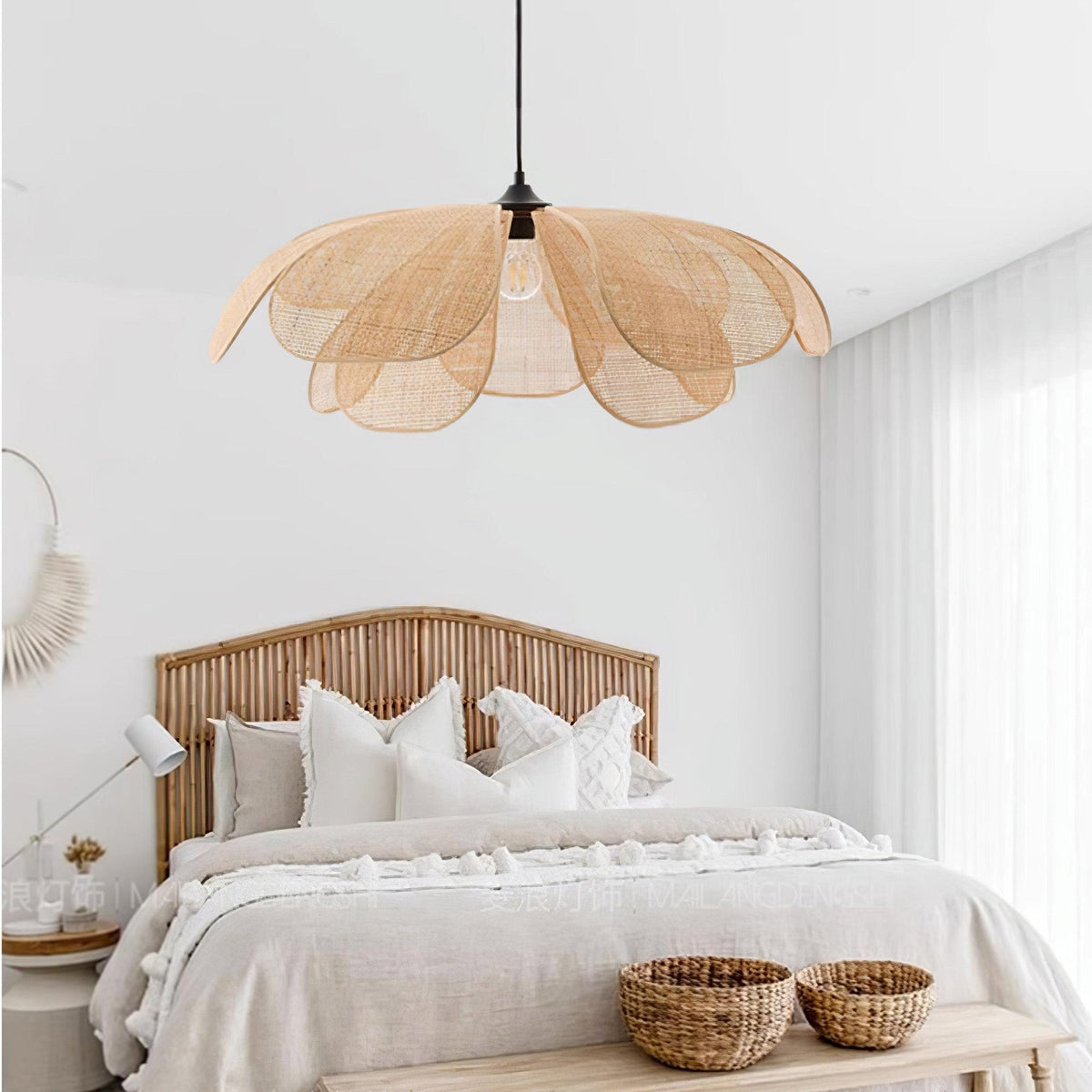 Petaral Rattan Retro Pendelleuchte