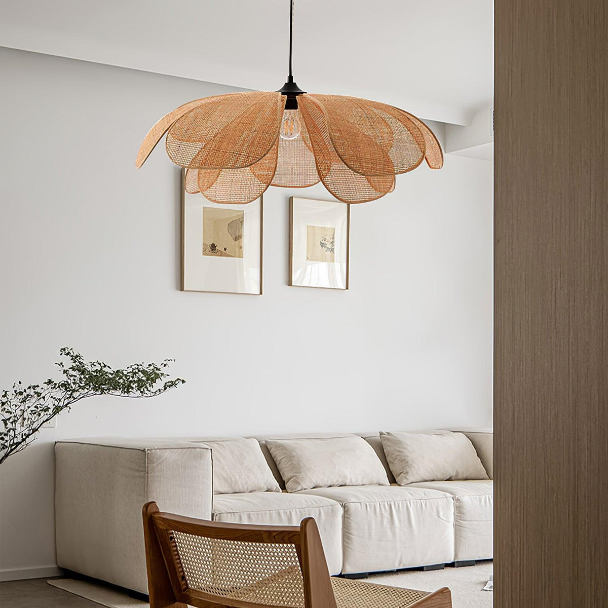 Petaral Rattan Retro Pendelleuchte