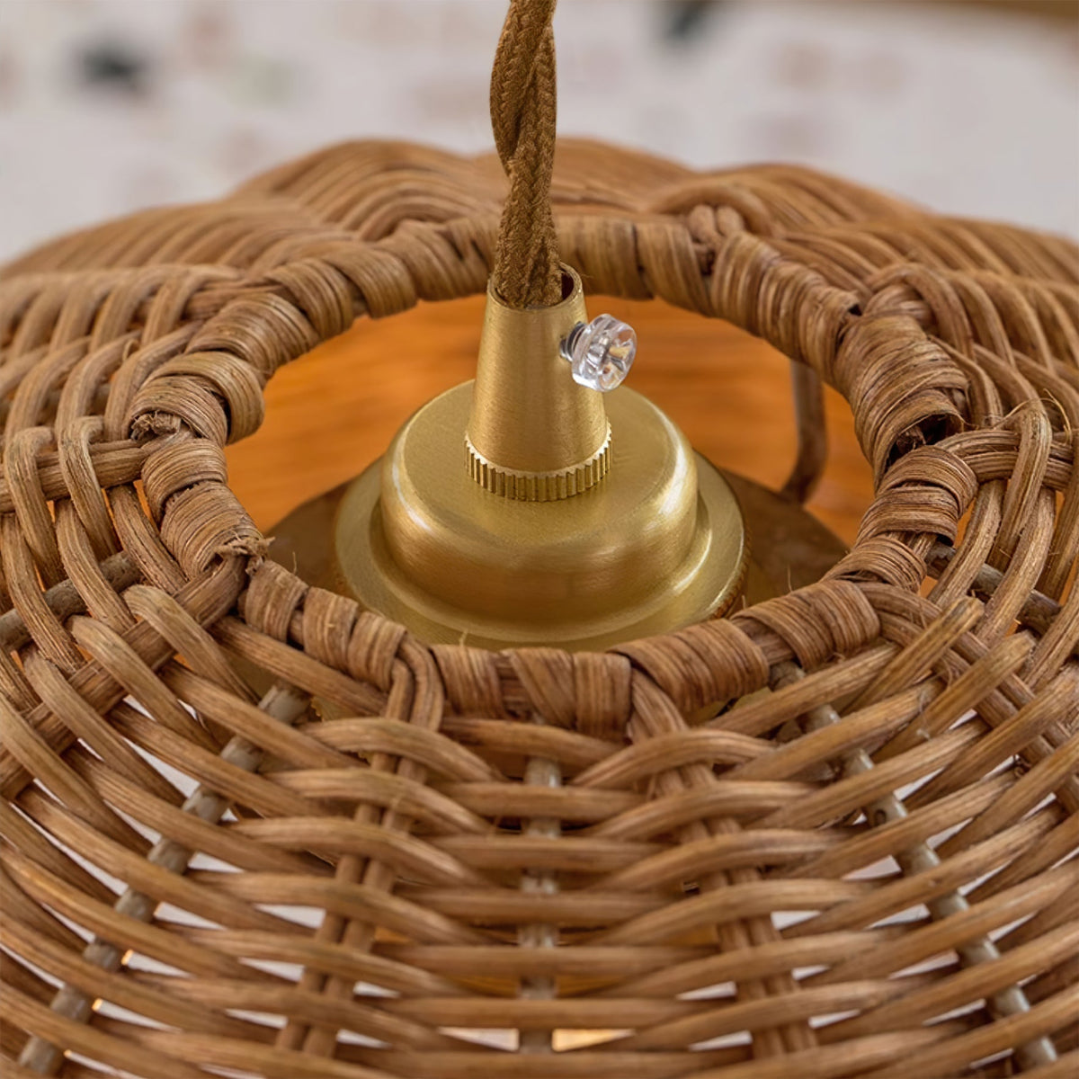Pendelleuchte Rattan-Lampenschirm und Metallkörper Kegelform Natürlich Minimalistisch