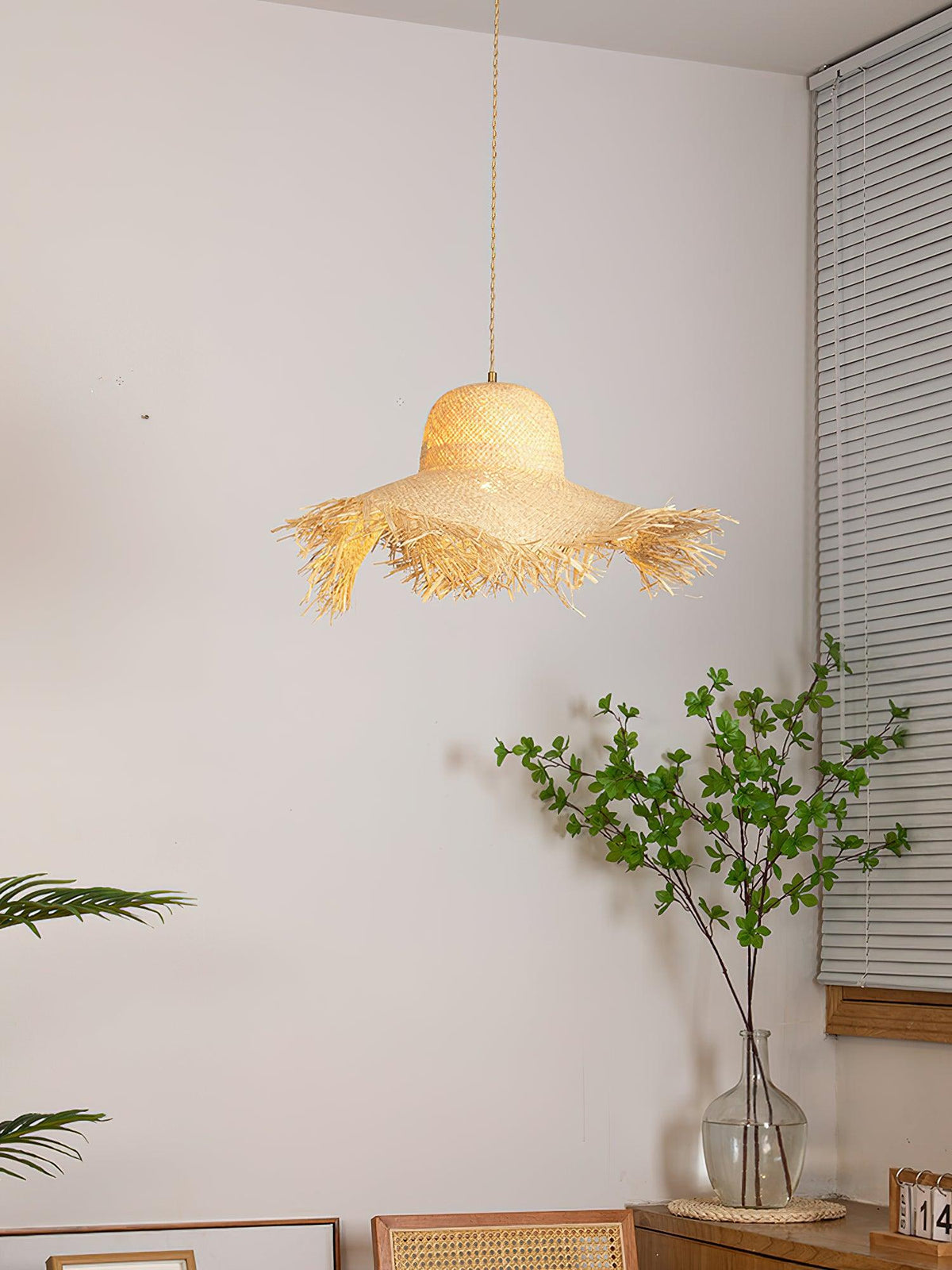 Vocan Rattan Vintage Pendelleuchte