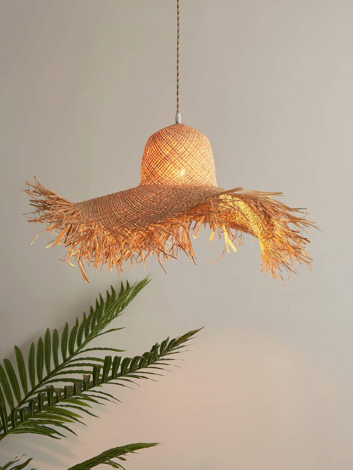 Vocan Rattan Vintage Pendelleuchte