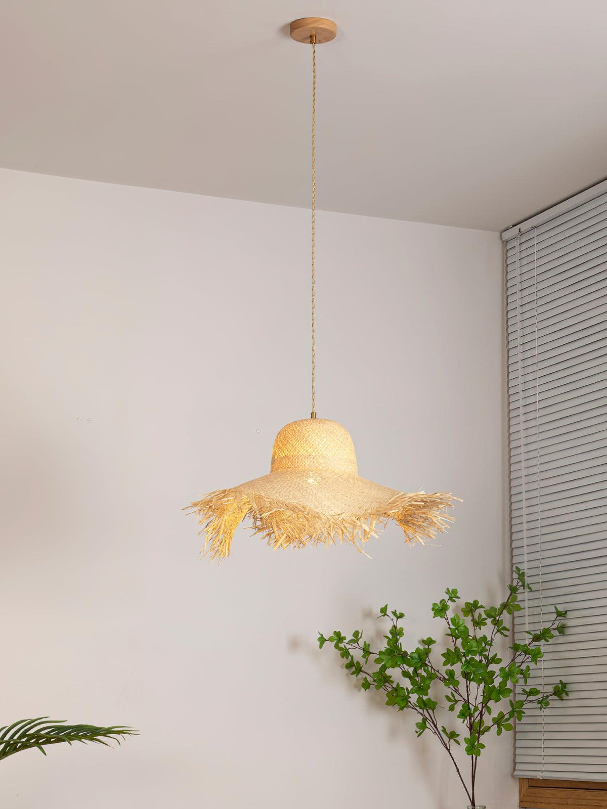 Vocan Rattan Vintage Pendelleuchte
