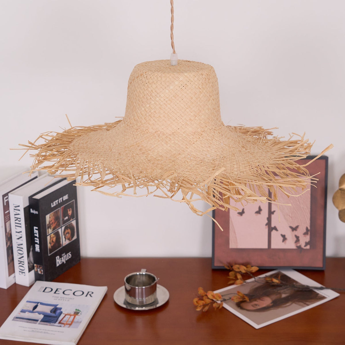 Vocan Rattan Vintage Pendelleuchte
