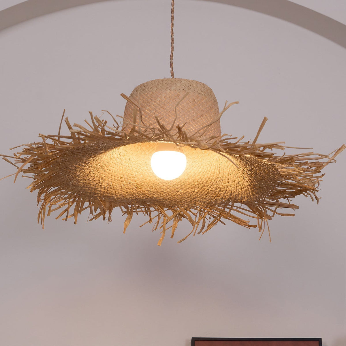 Vocan Rattan Vintage Pendelleuchte