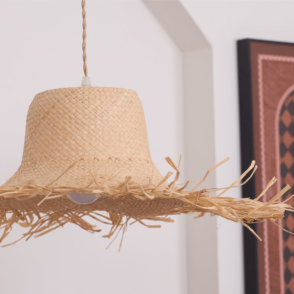 Vocan Rattan Vintage Pendelleuchte