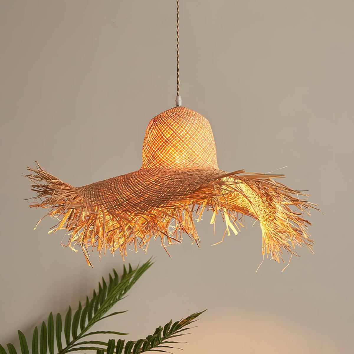 Vocan Rattan Vintage Pendelleuchte
