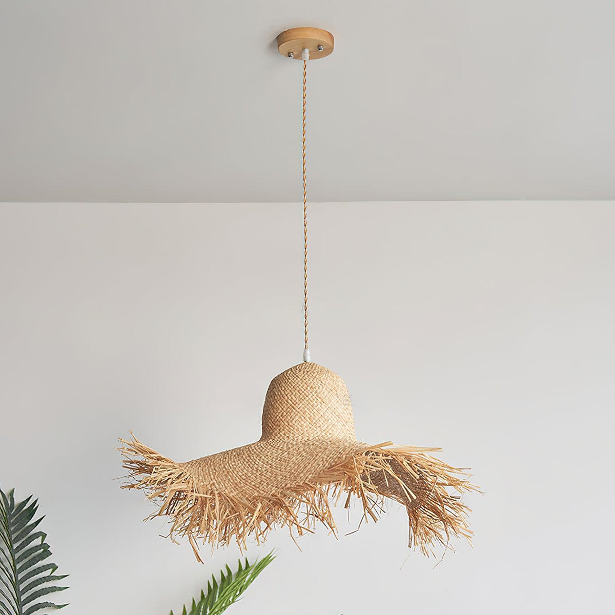 Vocan Rattan Vintage Pendelleuchte