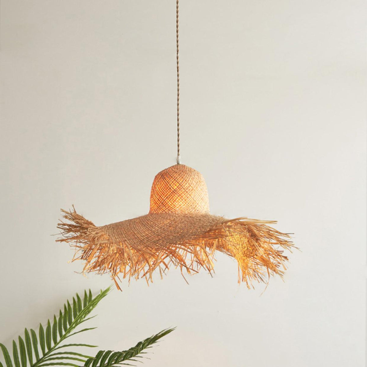 Vocan Rattan Vintage Pendelleuchte