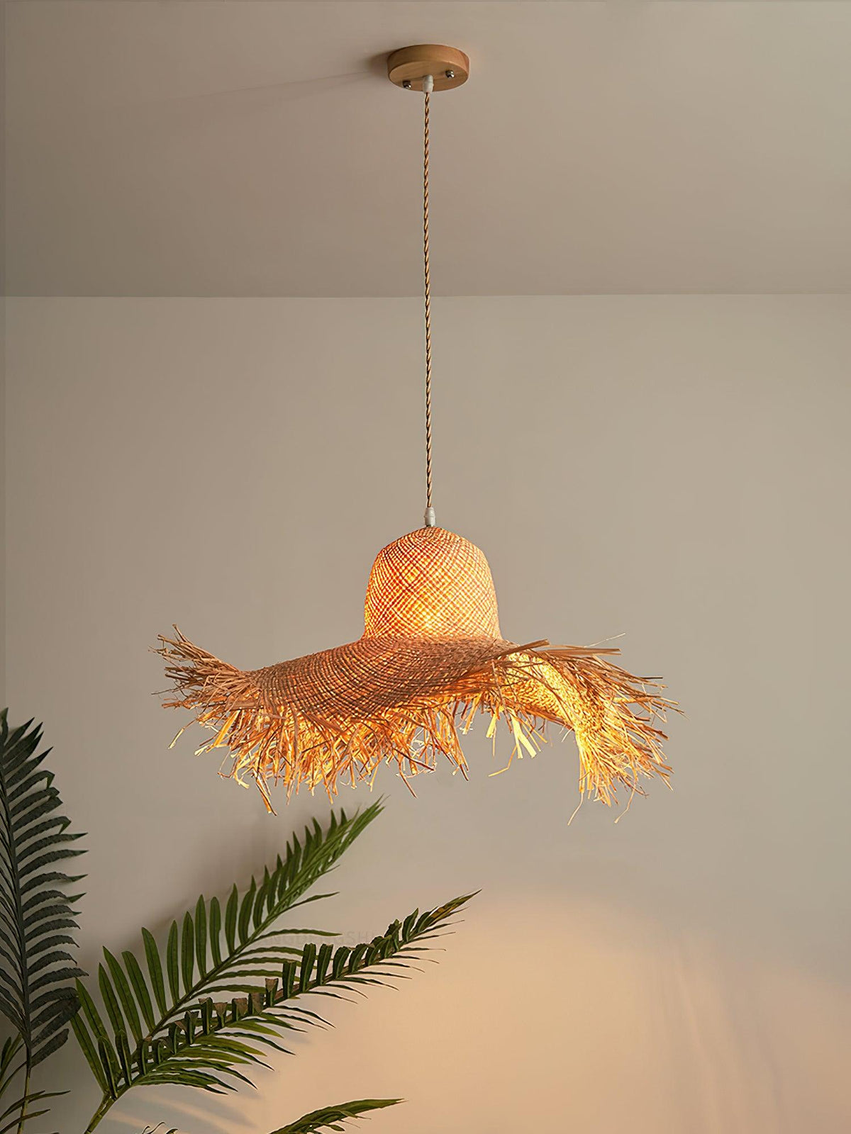 Vocan Rattan Vintage Pendelleuchte