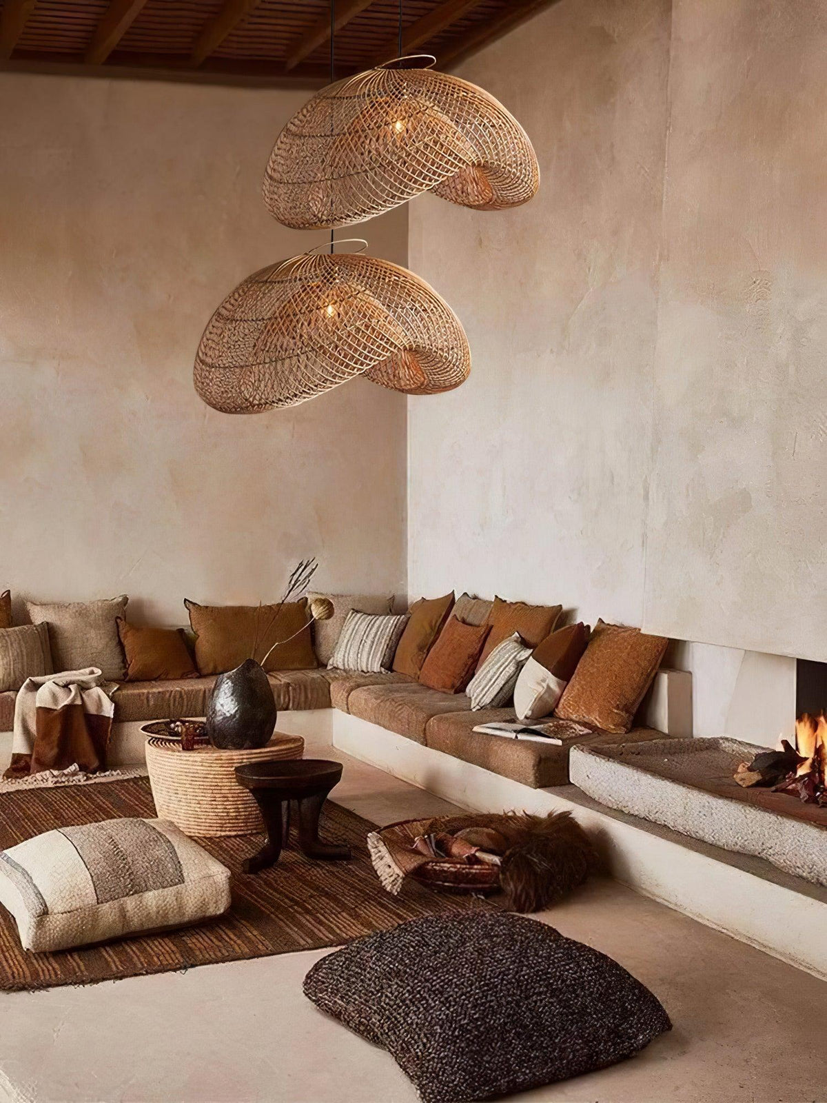 Averon Rattan Vintage Pendelleuchte