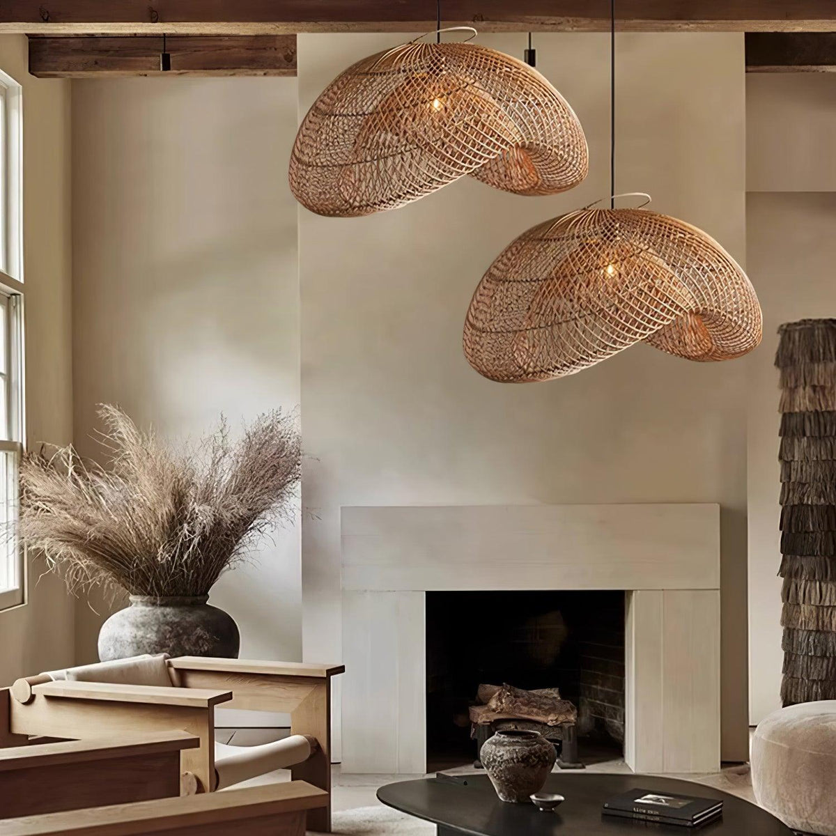 Averon Rattan Vintage Pendelleuchte