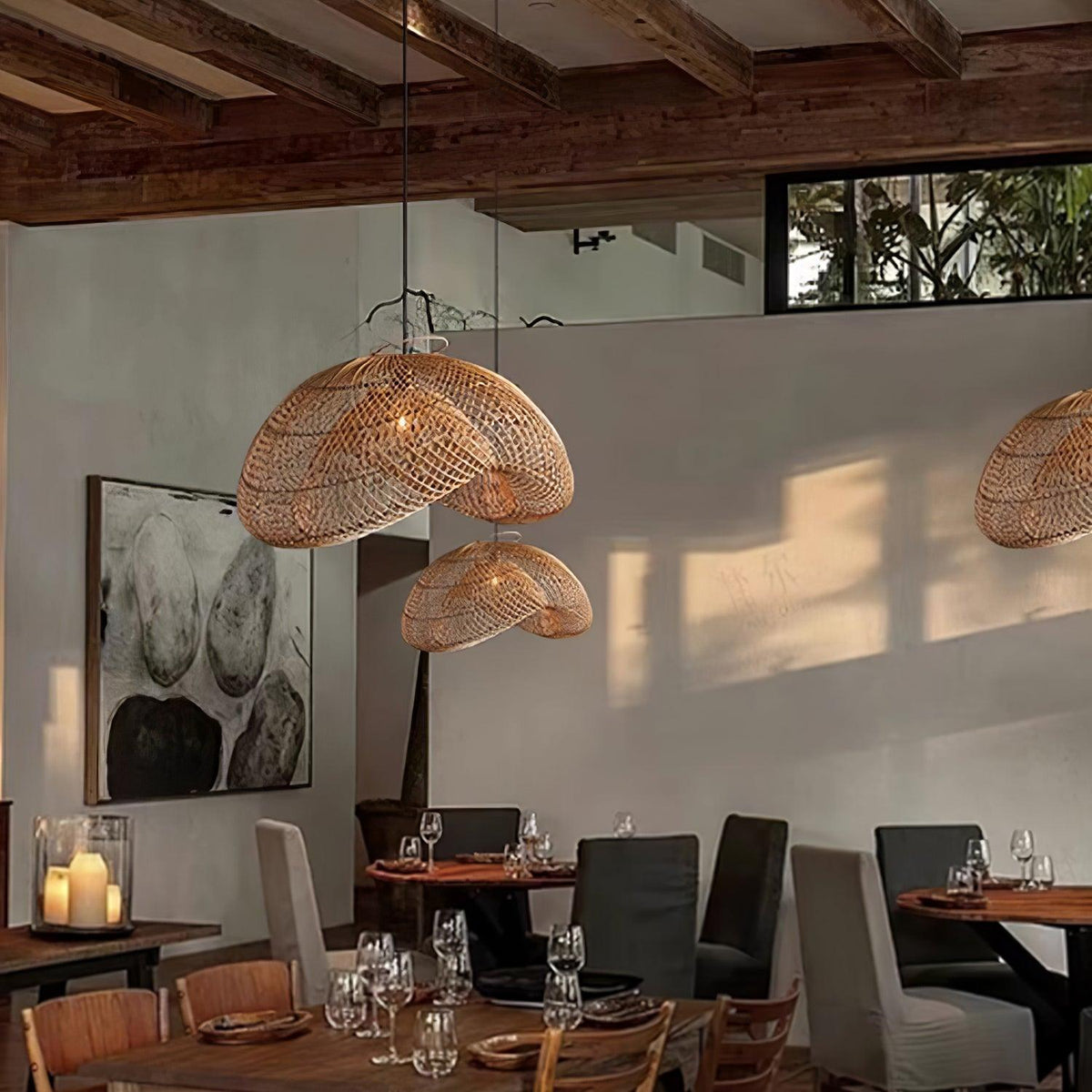 Averon Rattan Vintage Pendelleuchte