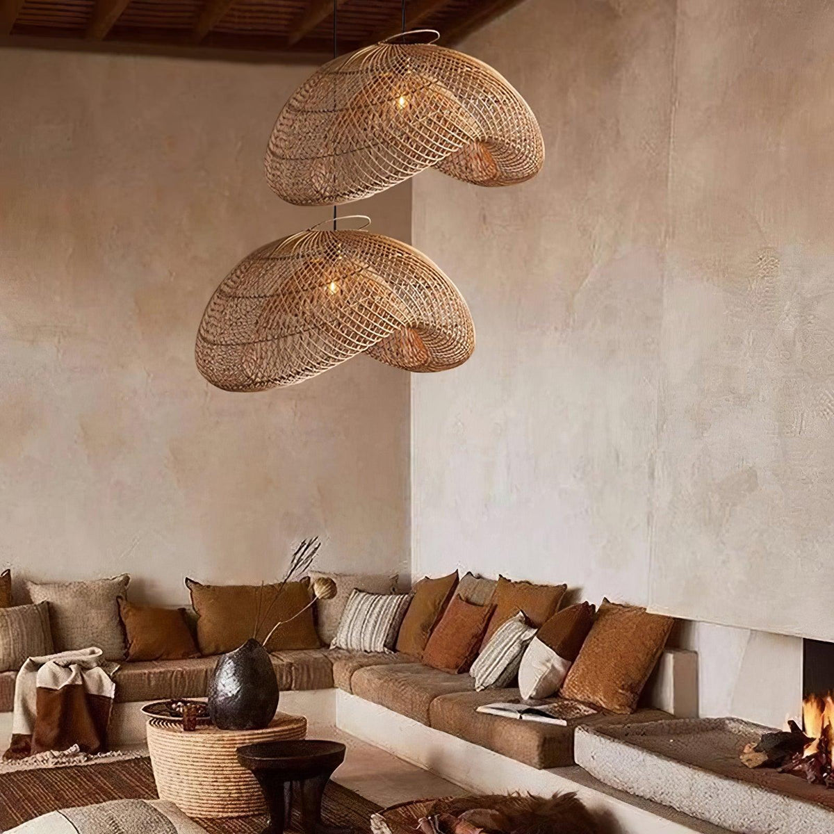 Averon Rattan Vintage Pendelleuchte