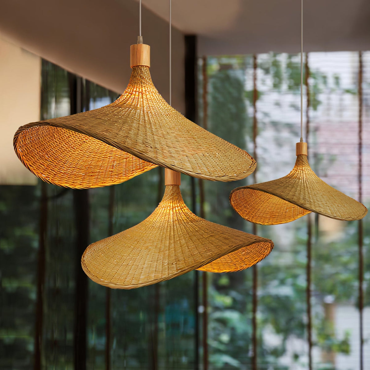 Marona Rattan Vintage Pendelleuchte