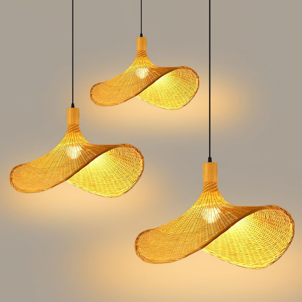 Marona Rattan Vintage Pendelleuchte