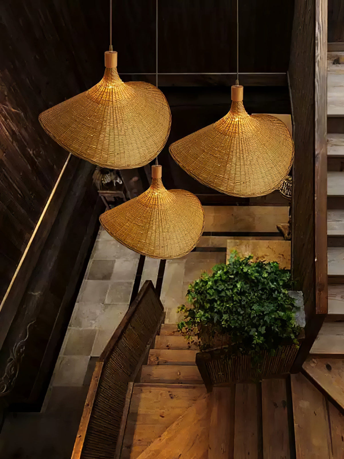 Marona Rattan Vintage Pendelleuchte