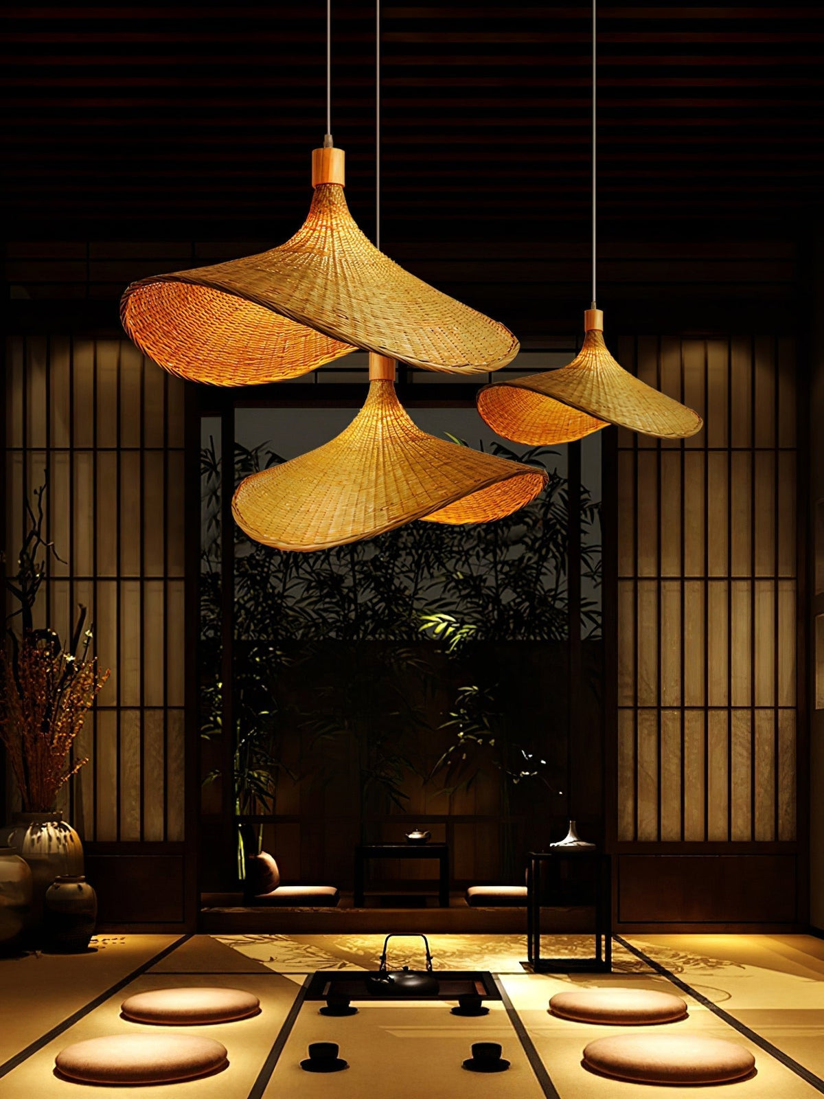 Marona Rattan Vintage Pendelleuchte
