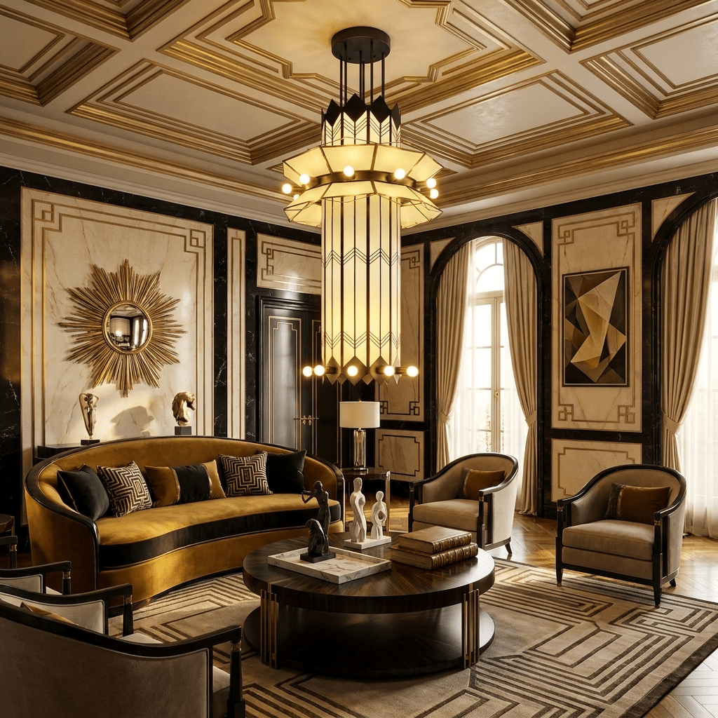 Elvior Kronleuchter Art Deco