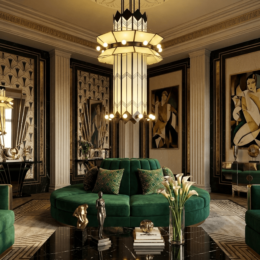 Elvior Kronleuchter Art Deco