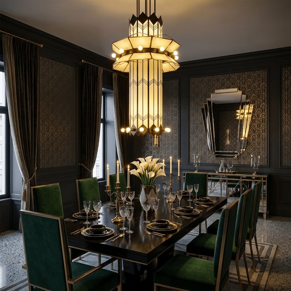 Elvior Kronleuchter Art Deco