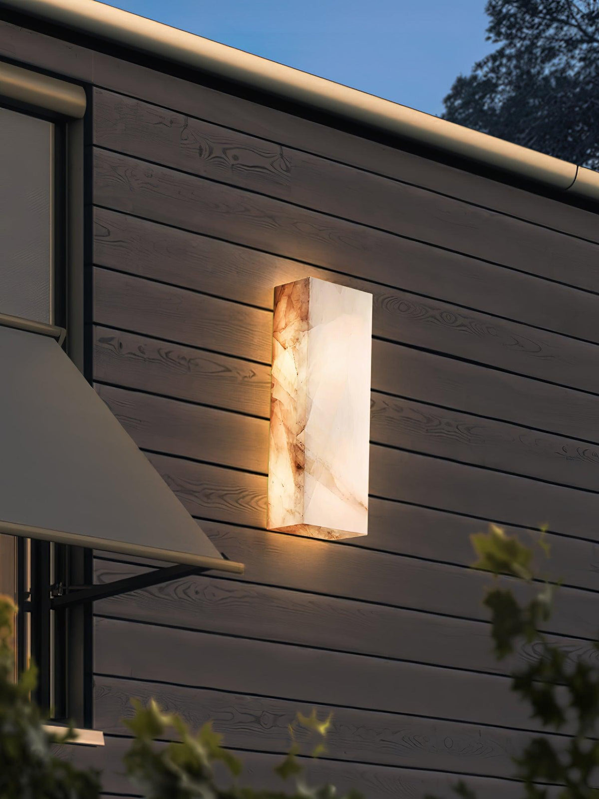 Eirivise Minimalistische Alabaster-Außenwandleuchte