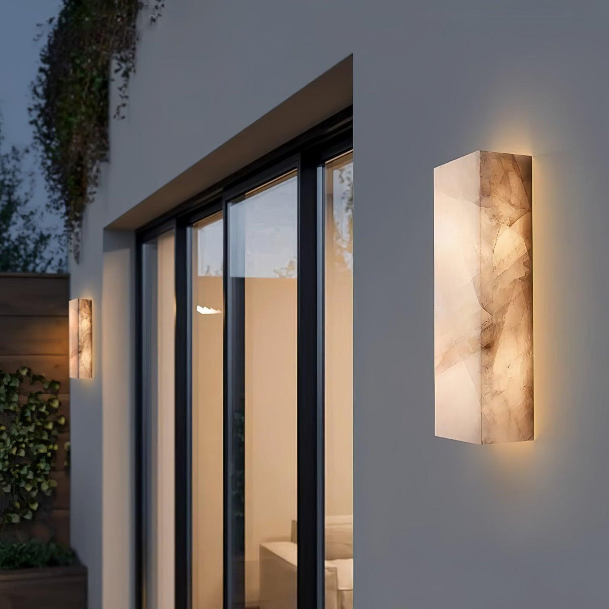 Eirivise Minimalistische Alabaster-Außenwandleuchte