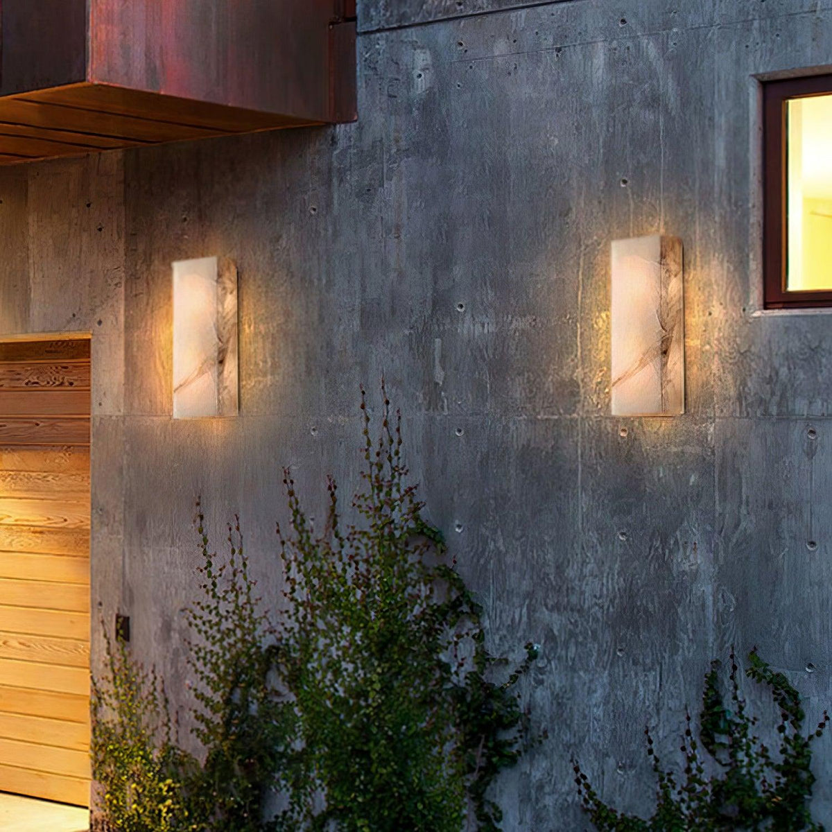 Eirivise Minimalistische Alabaster-Außenwandleuchte
