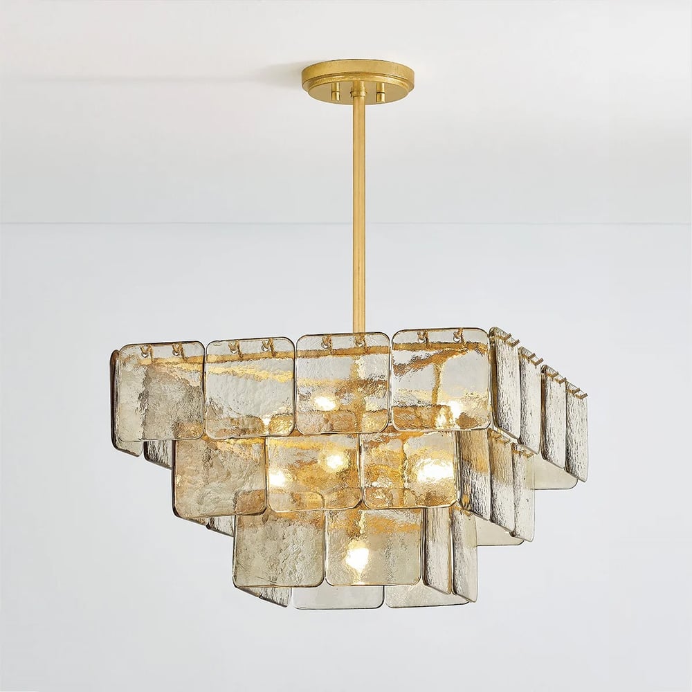 Celaniel Kronleuchter Champagne Piastre-Glas modern