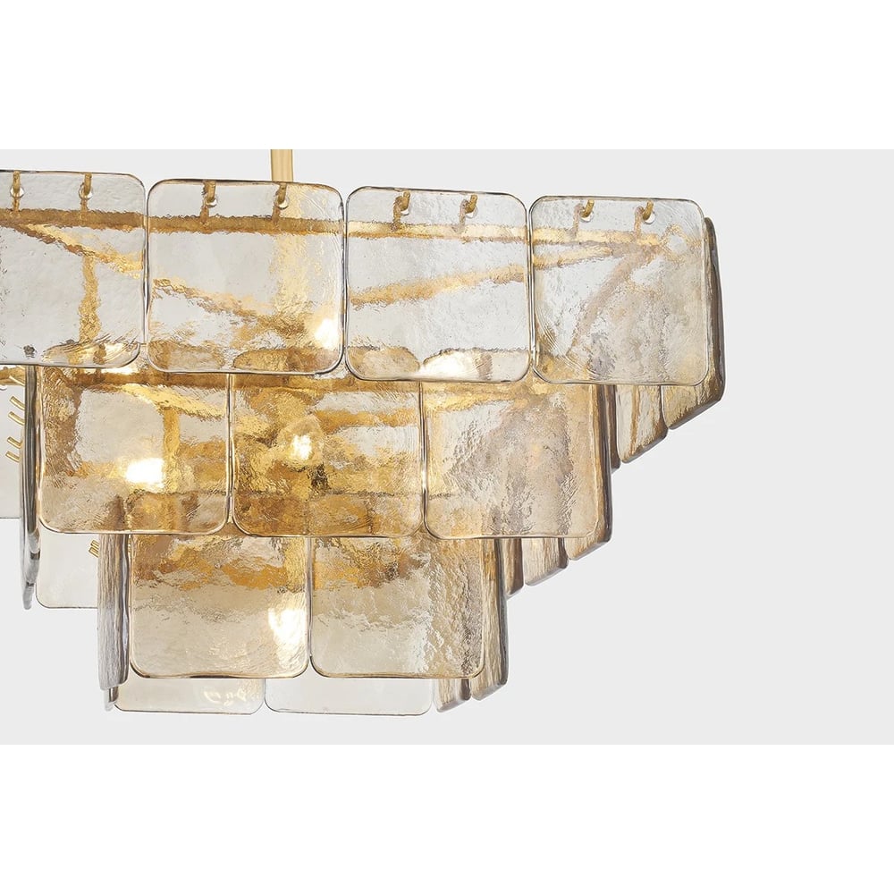 Celaniel Kronleuchter Champagne Piastre-Glas modern