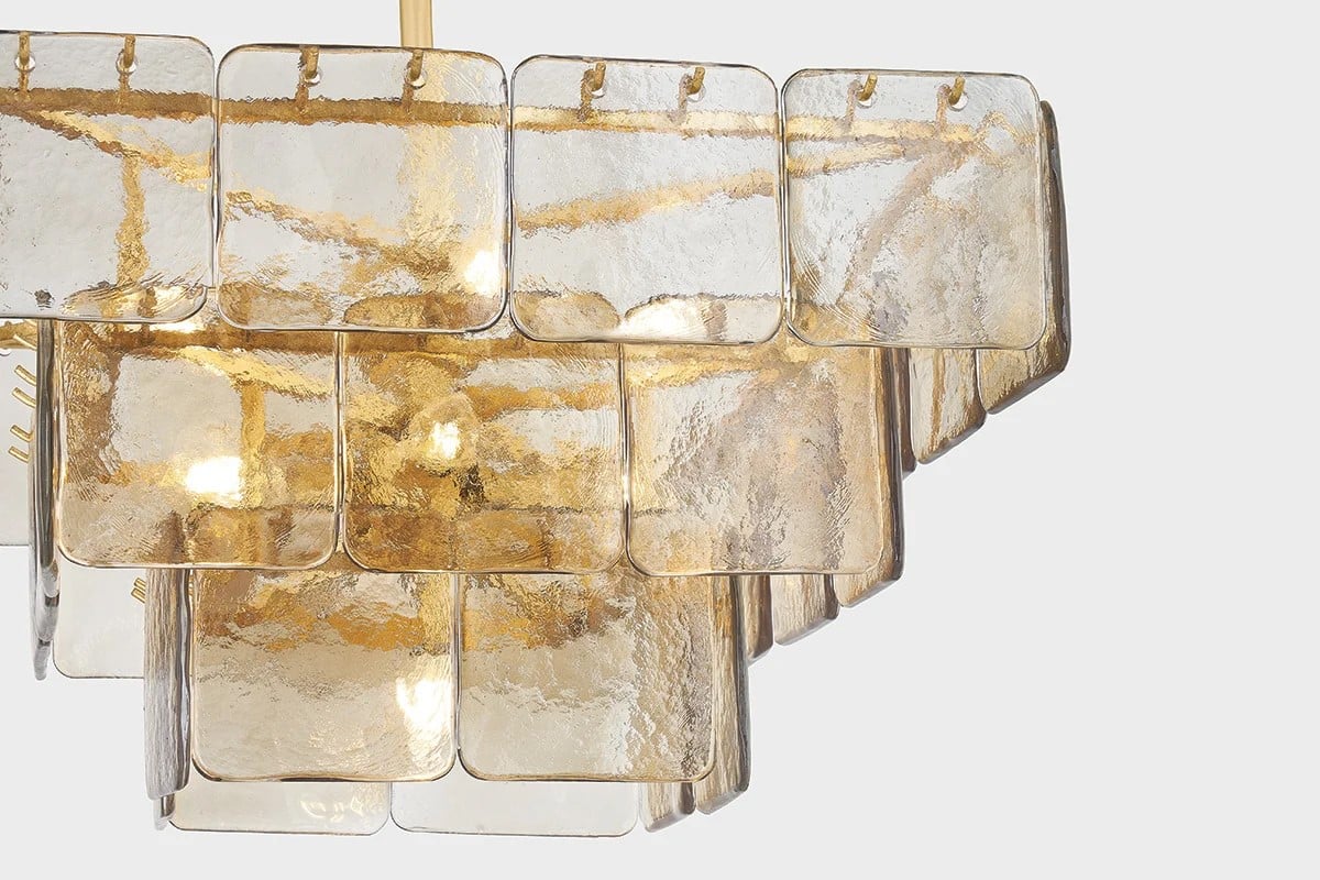 Celaniel Kronleuchter Champagne Piastre-Glas modern
