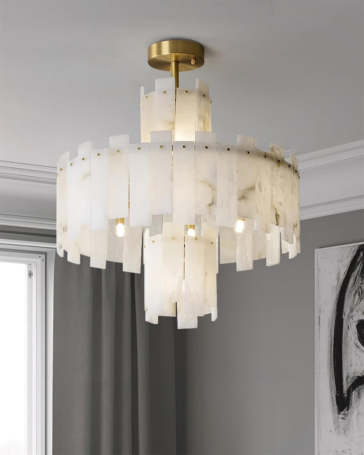 Soraya Art Deco Alabaster Kronleuchter