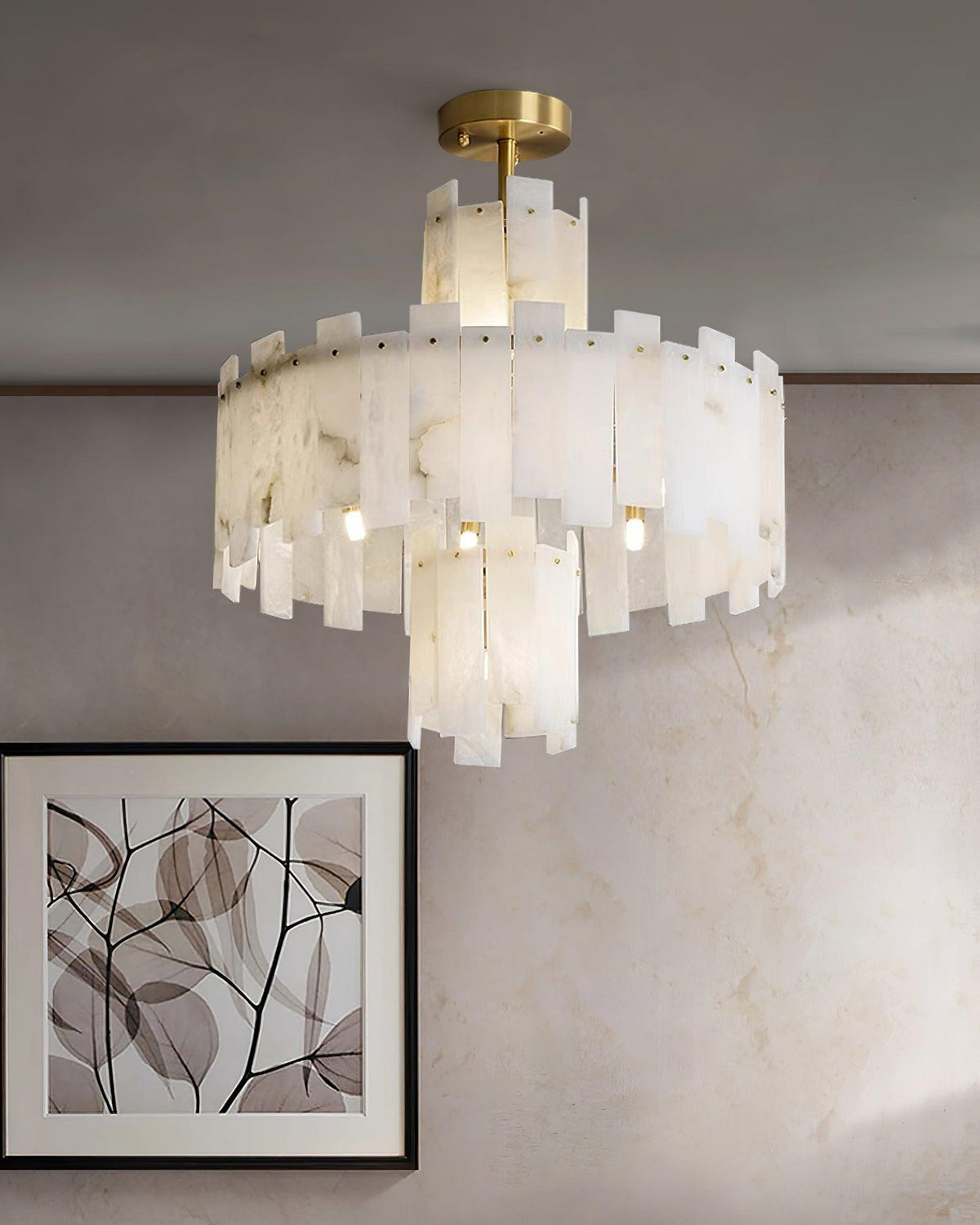 Soraya Art Deco Alabaster Kronleuchter
