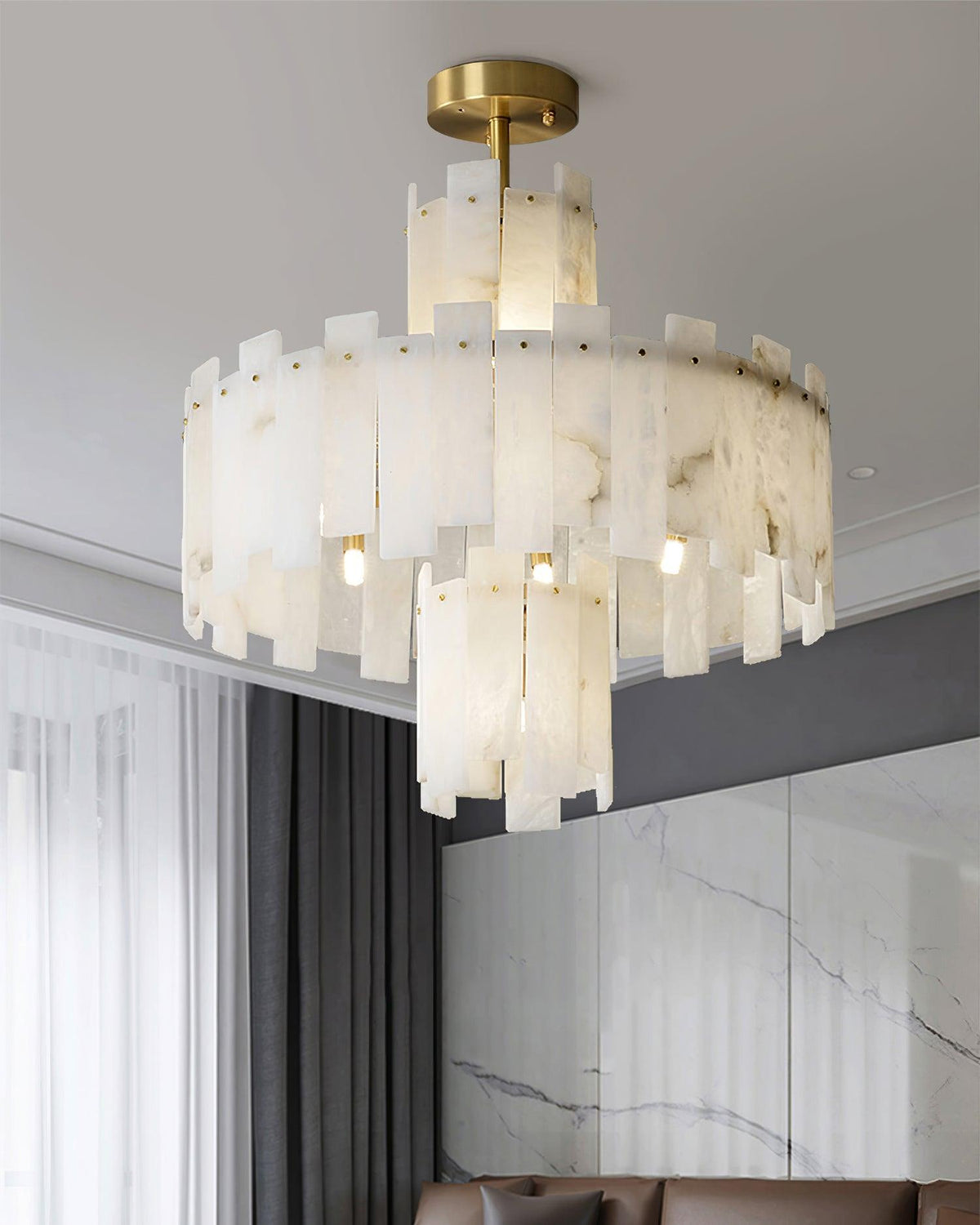 Soraya Art Deco Alabaster Kronleuchter