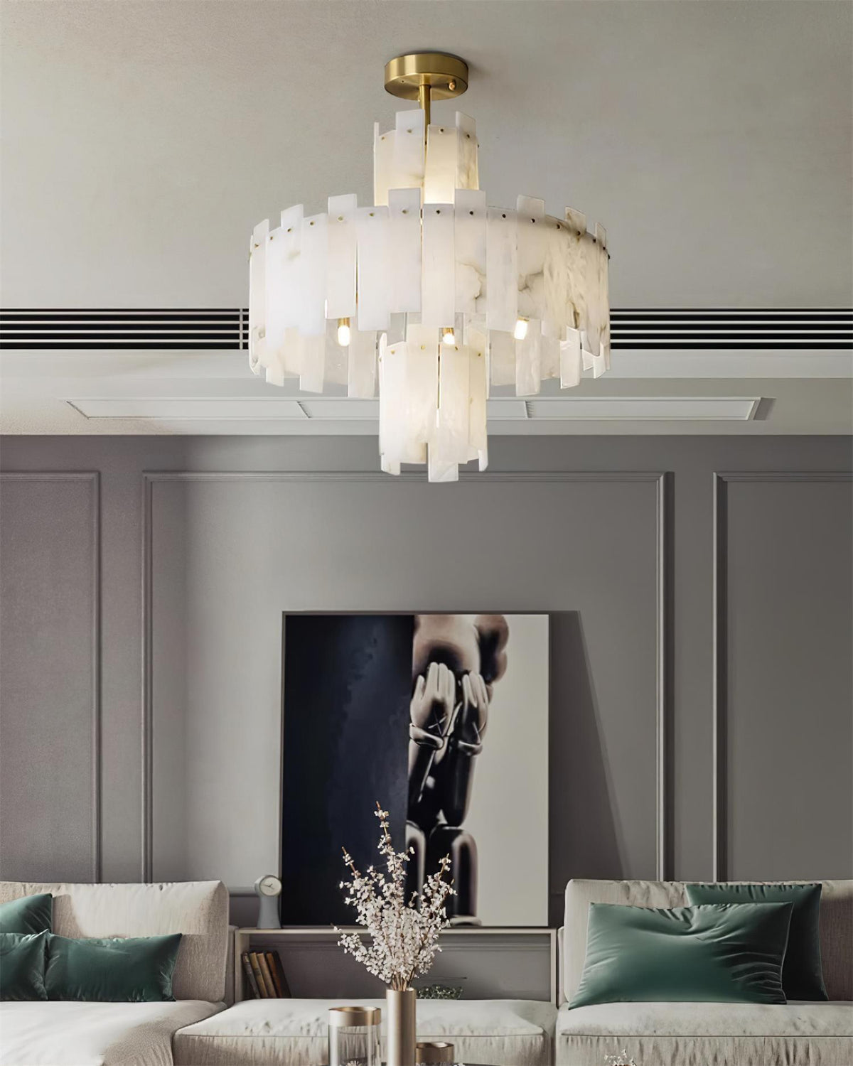 Soraya Art Deco Alabaster Kronleuchter