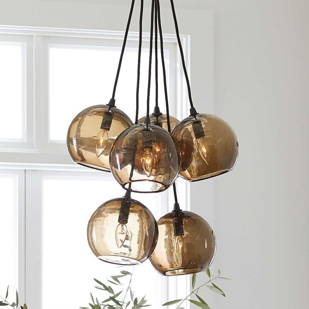 Celinette Pendelleuchte aus Braunem Glas
