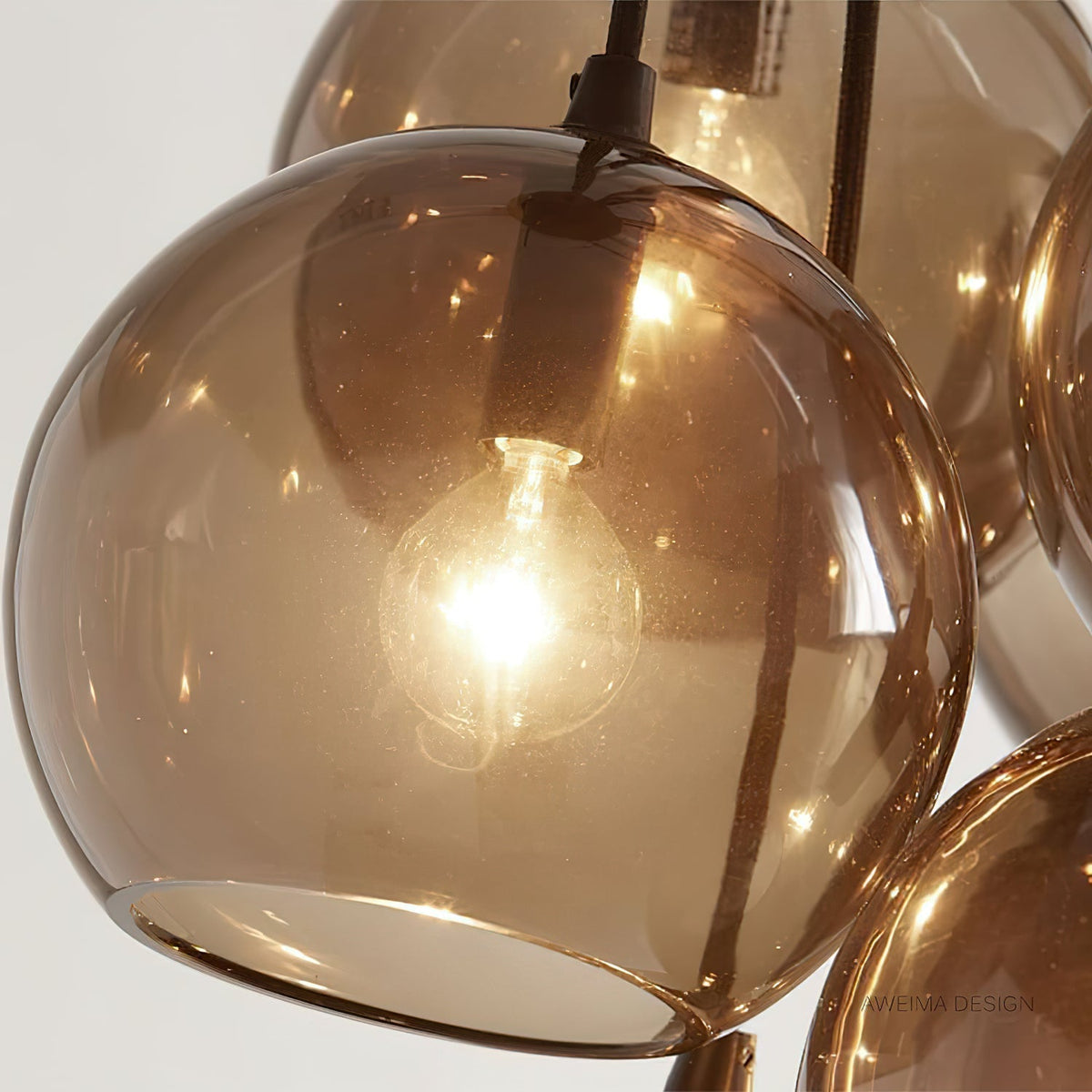 Celinette Pendelleuchte aus Braunem Glas