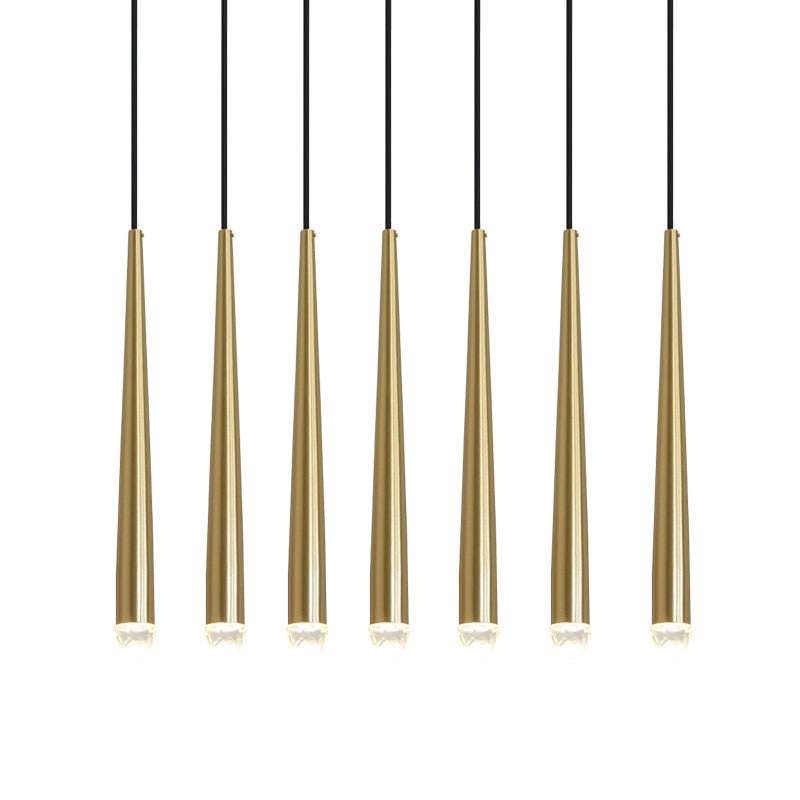 Kronleuchter mit poliertem Messing und Kristall-Lampenschirm minimalistisch