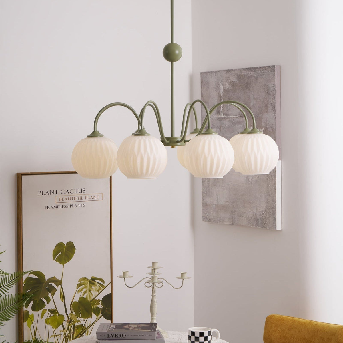 Tulip Kronleuchter mit Wellen-Glas