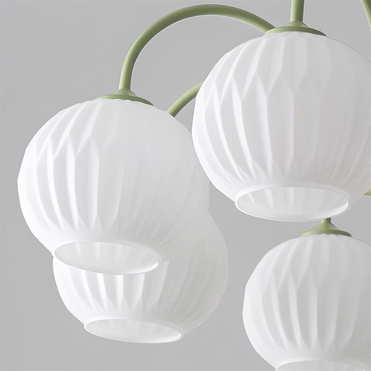 Velaaria Kronleuchter aus grünem geripptem Glas modern 8-Light
