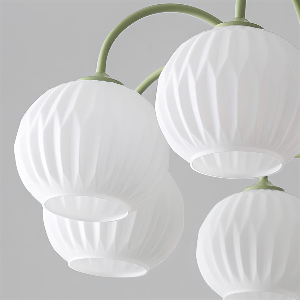 Tulip Kronleuchter mit Wellen-Glas